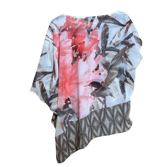 Chicos Travelers Tunic Top Medium 1 Multicolor Art To Wear Mix Print Blouse - Picture 6 of 9